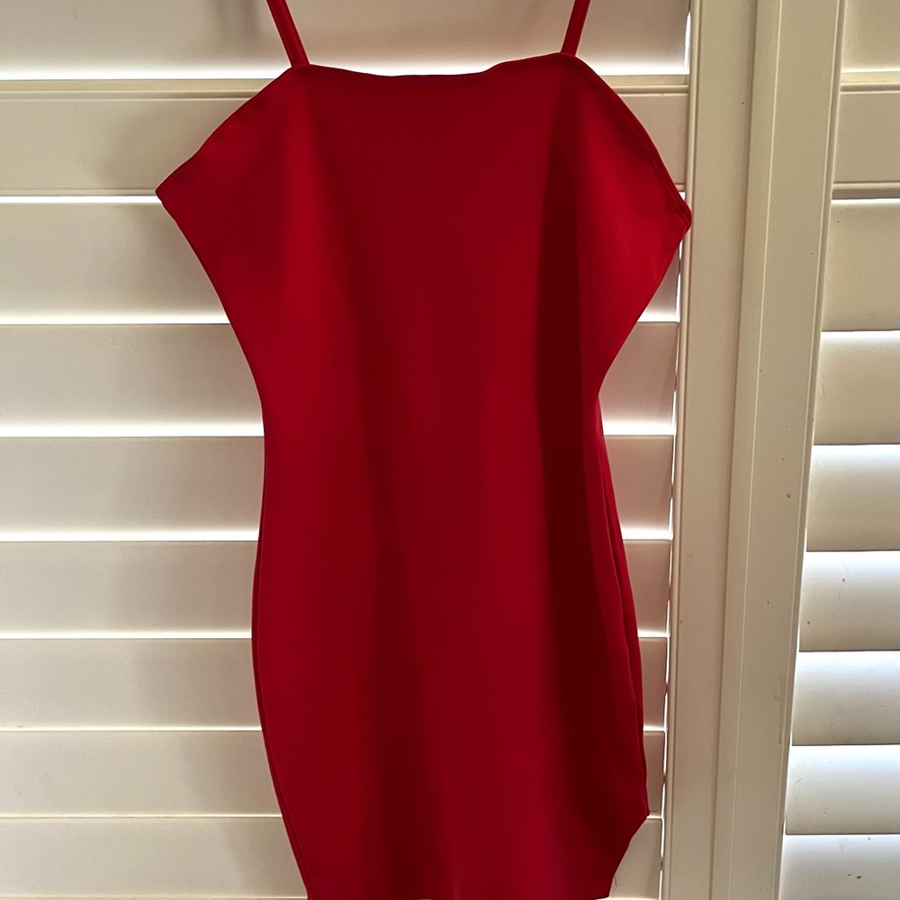 Slip Dress Red Sz XS Adjustable Strap Mini Shein